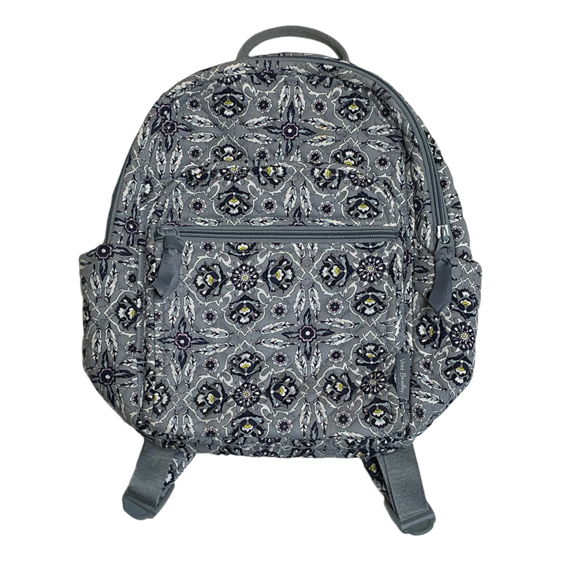 Vera Bradley Gray Blue Quilted Floral Outside Paisley Inside 12x12" Compact Backpack