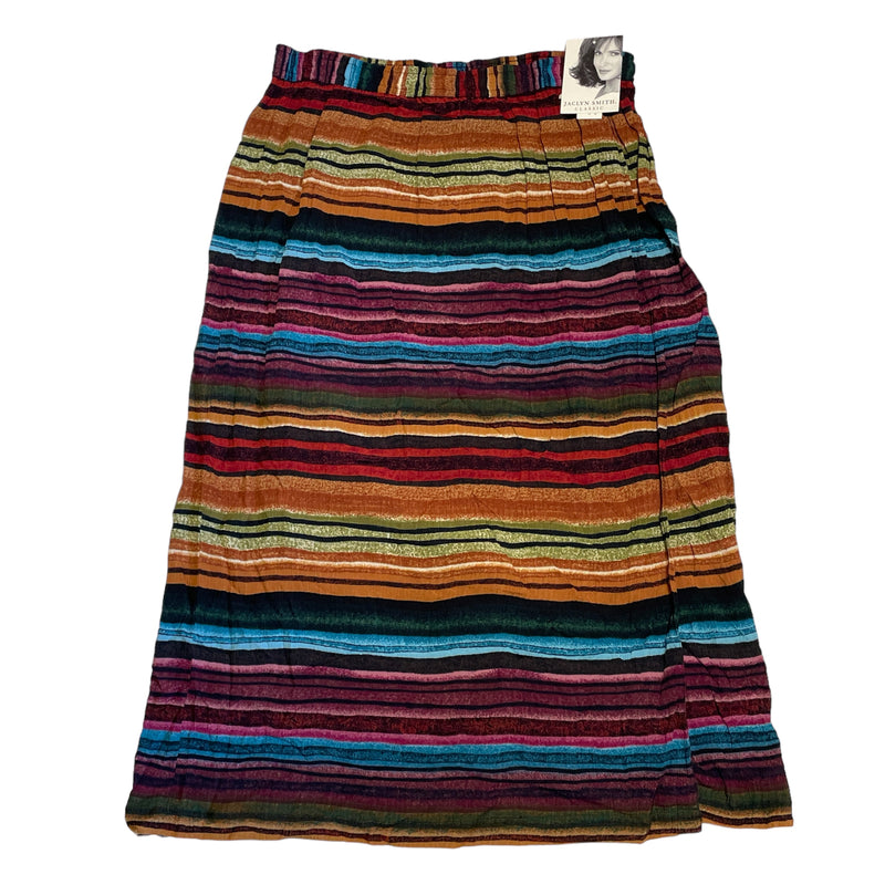 Jacyln Smith Classic Womens Multicolor Rainbow Cultural Crepon Group Long Skirt