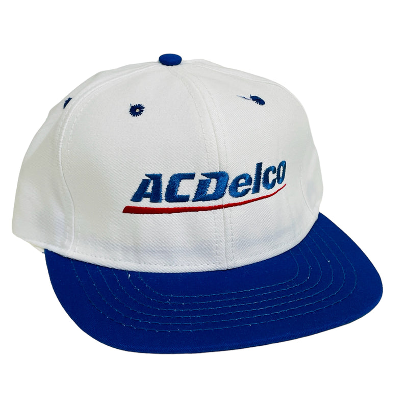 AC Delco Chase Racewear White Blue Snapback Cap Hat