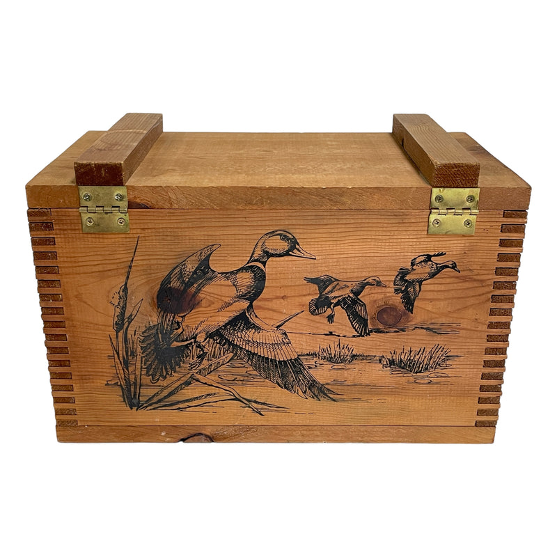 The Classic Series IV By Evans 1995 Duck Mallards Wood Crate Ammunition Ammo Box