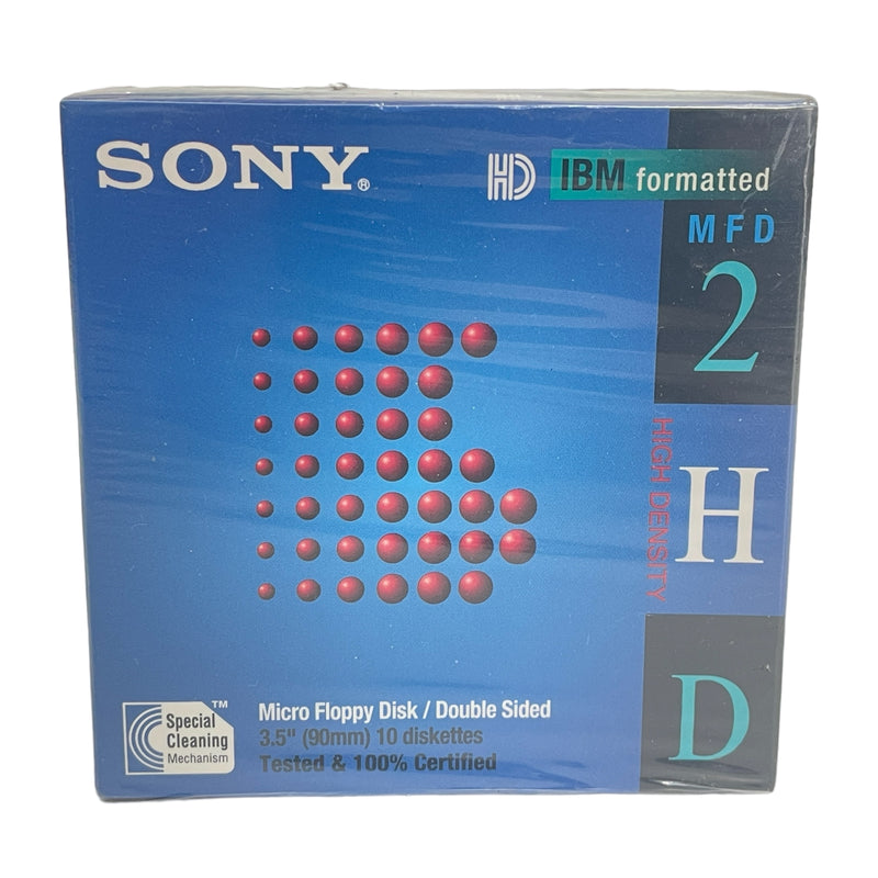 Sony Double Sided 3.5" Micro Floppy Disk 10 Diskettes 10MFD-2HDcf