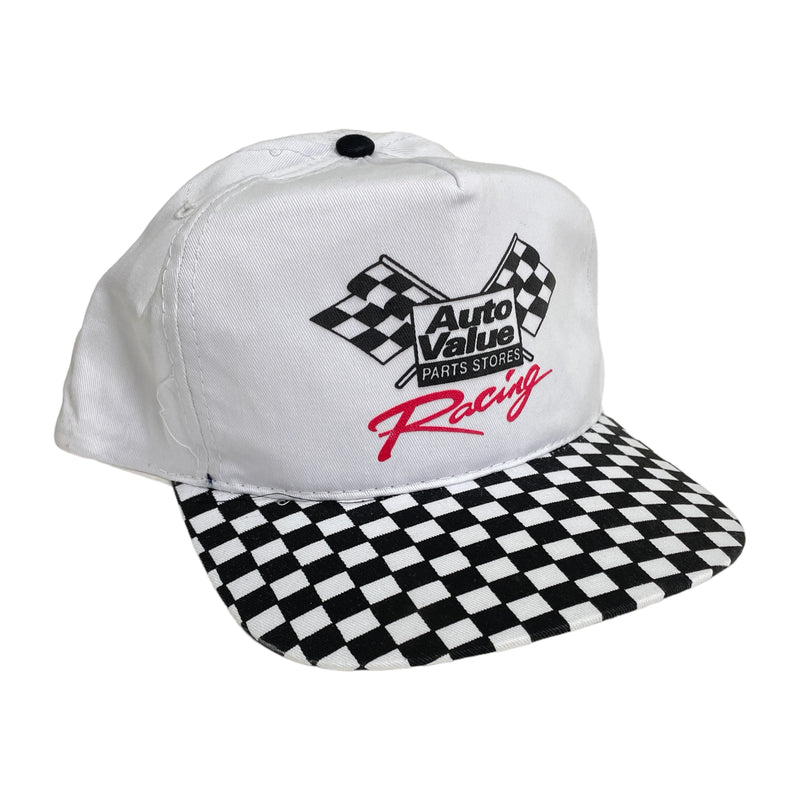Auto Value Parts Stores Racing Cobra Caps Checkered Snapback Hat
