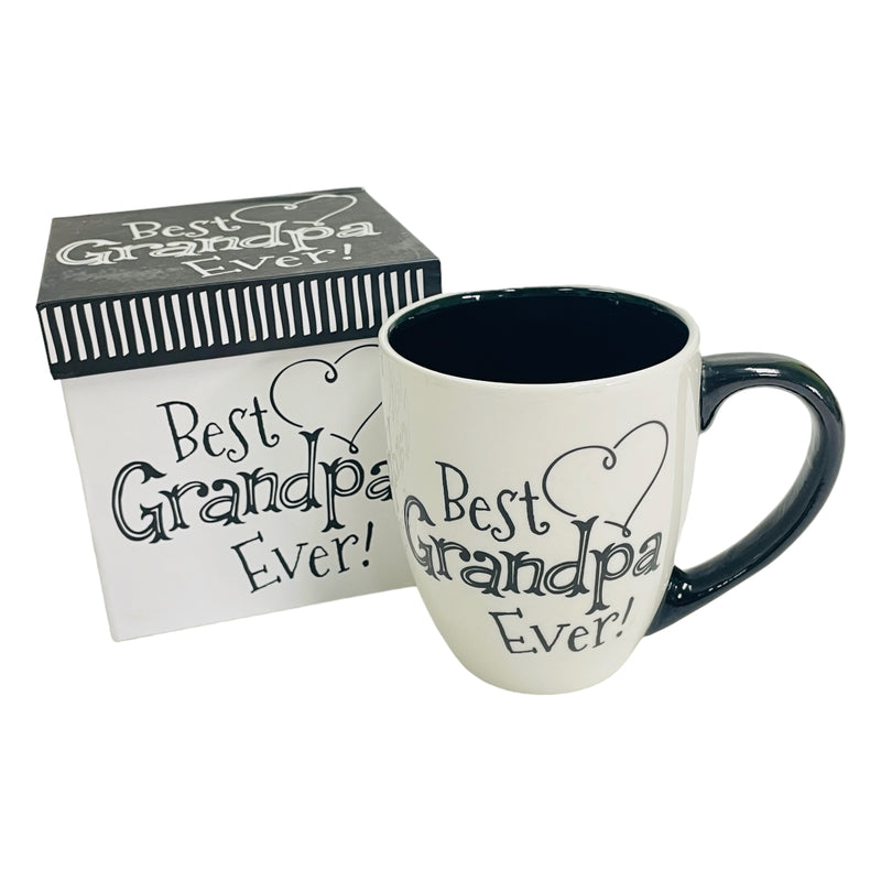 Cypress Home Black Ink Best Grandpa Ever 18 oz Ceramic Coffee Mug