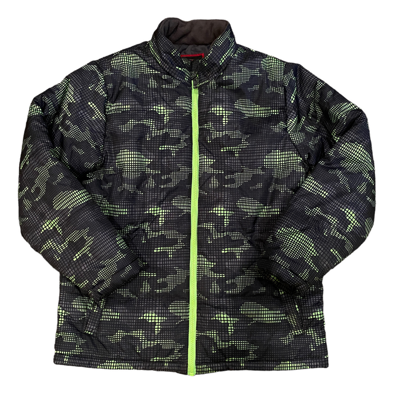 Swiss Tech Youth Boys Neon Green Camouflage Camo Winter Coat Jacket