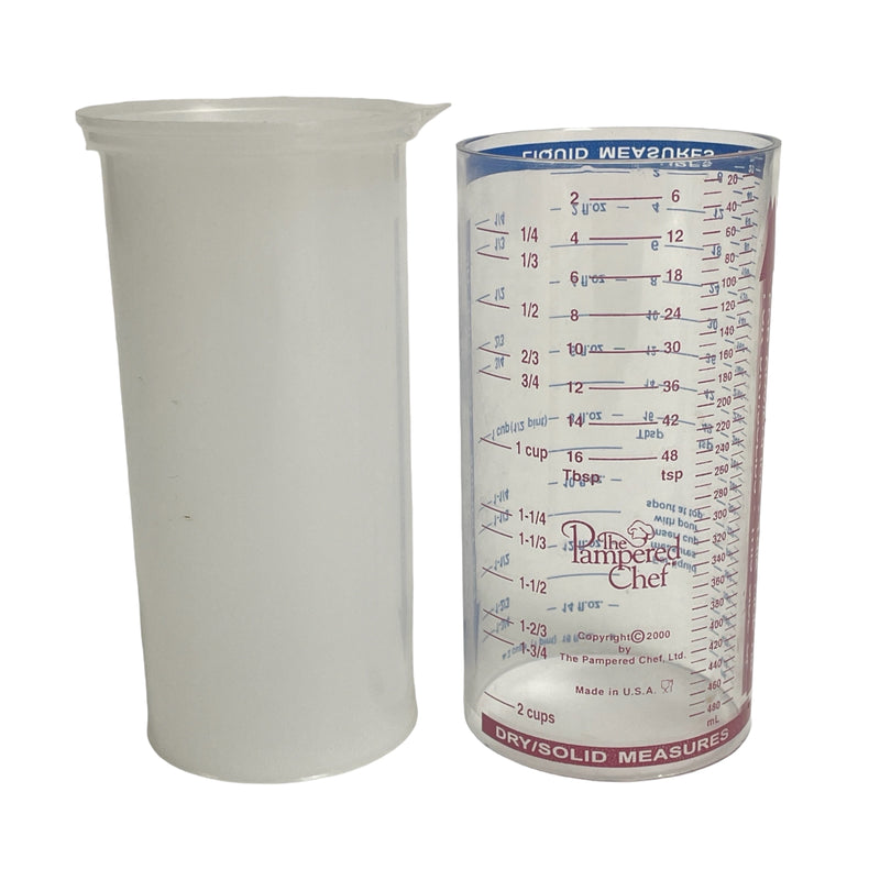 The Pampered Chef Measure All 2 Cup Liquid/Dry/Solid Plastic Tube