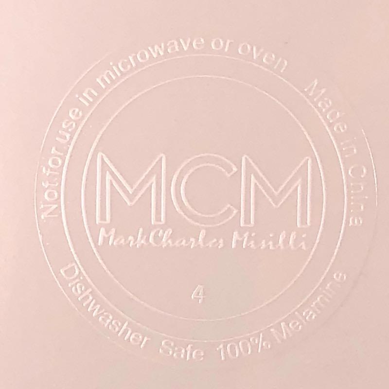 (4) Mark Charles Misilli MCM Paisley Blue Melamine Handle 9" Side Plate Set