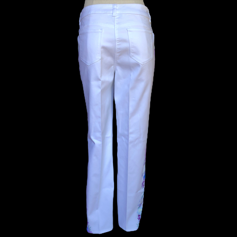 Peter Nygard White Romantic Garden Stretch Jeans