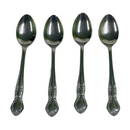 (4) Nasco Elizabethan II Stainless Steel 6 3/8" Teaspoon Spoons