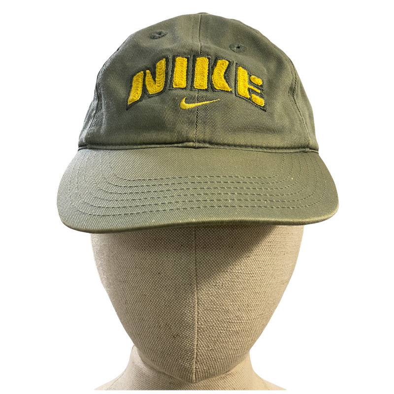 Nike Vintage Green Yellow Logo Adjustable Hat