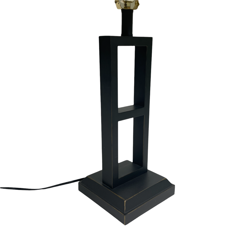 (2) Black Metal Modern 27" Table Lamps