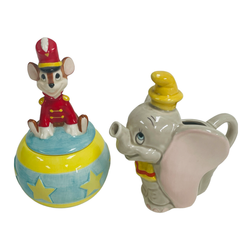 Disney Dumbo Elephant Timothy Mouse Circus Ball Creamer Pitcher Sugar Bowl Set