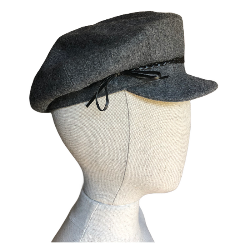 Liz Claiborne Womens One Size Cabbie Cap Wool Blend Dark Gray Hat