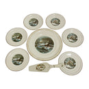 Currier & Ives Harkerware Winter Scene Home Wilderness 8 pc Cake Dessert Plate Set