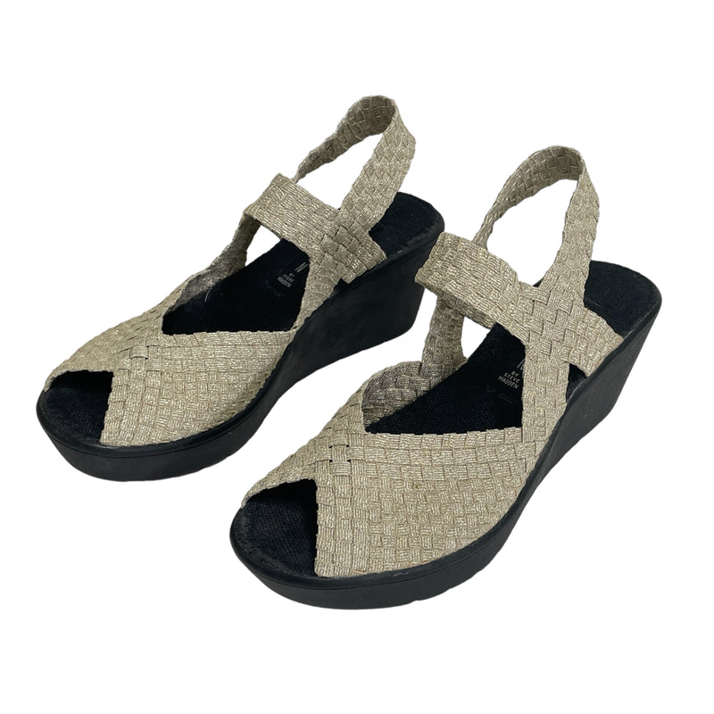 Steven By Steve Madden Bounnce Woven Peep Toe Strap Mary Jane Wedge Sandals