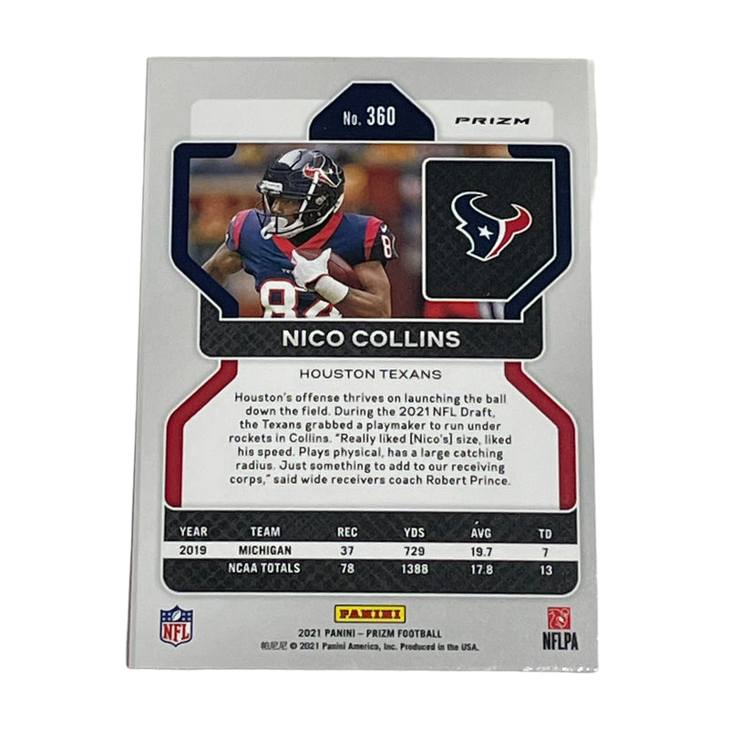 Nico Collins Houston Texans 2021 Panini Prizm Pink Football Card