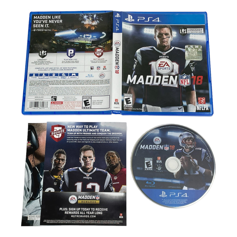 Madden NFL 18 Tom Brady Sony Playstation 4 PS4 Video Game