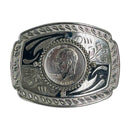 President Eisenhower 1776-1976 One Dollar Coin Changeable Black Silver Belt Buckle