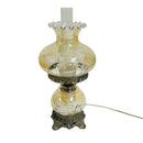L & L WMC 1971 Gone With The Wind Floral Hurricane Oil Lamp Style Table Lamp