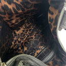 B. Makowsky Leopard Lining Leather 2 Front Pocket Purse Handbag Bag A98252