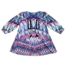 One World Womens Pink Purple Blue Bohemian Boho Tassel Tunic Blouse Shirt
