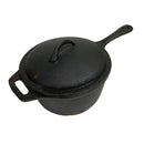 Cajun Classic 2 Quart Qt Cast Iron Sauce Pan Pot w/ Lid
