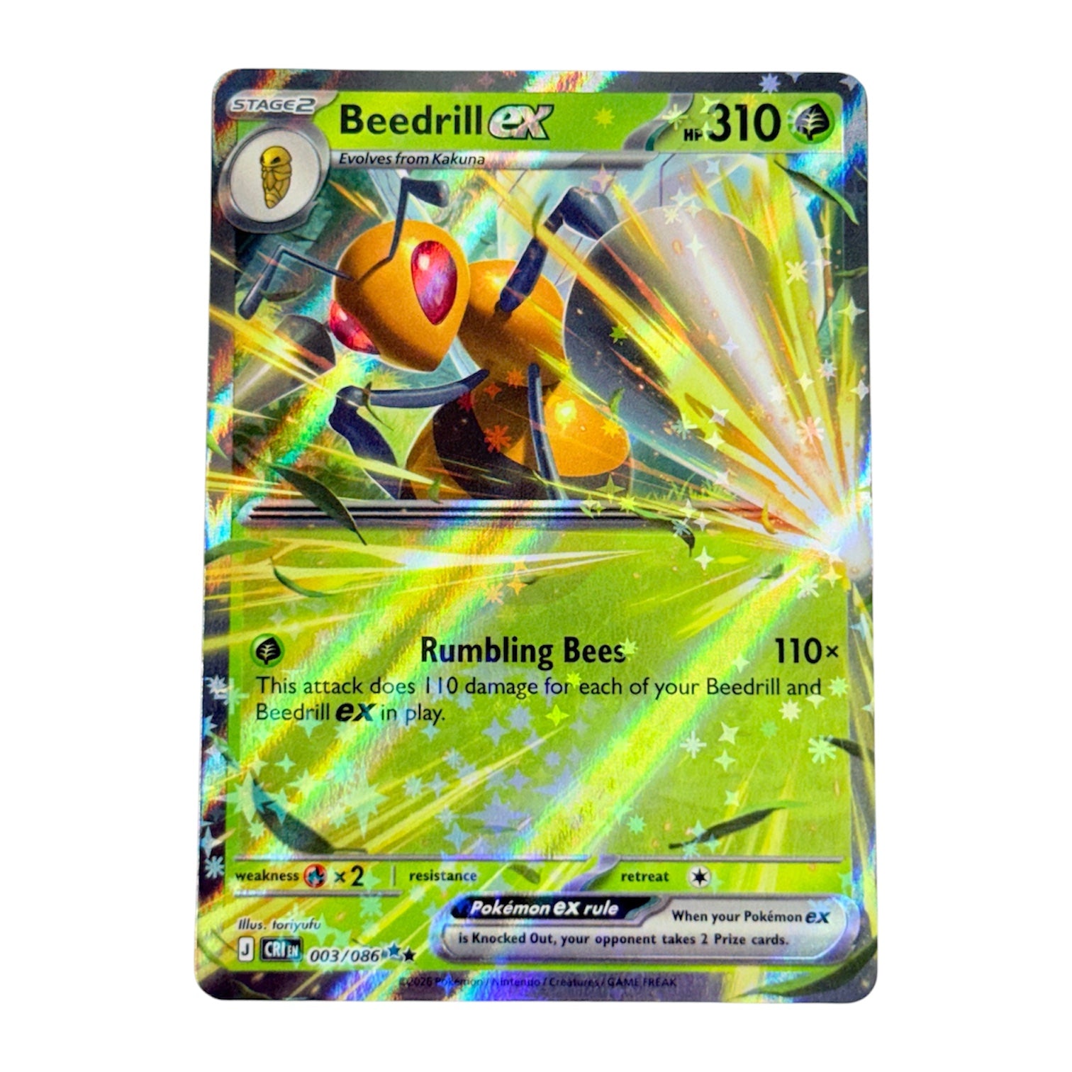 Beedrill Chaos Rising Beedrill ex 2026 Pokemon Chaos Rising Double Rare Card 003/086