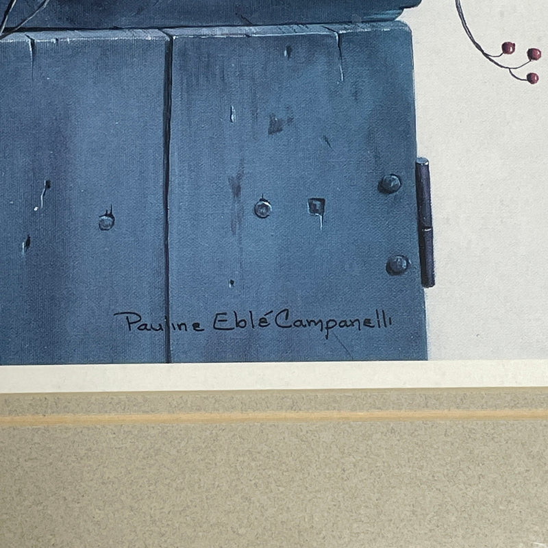 Pauline Eble Campanelli Rustic Basket Dresser Framed 18.5"x22.5" Print