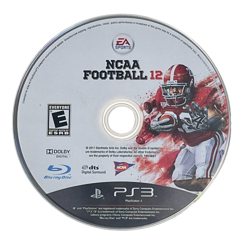NCAA Football 12 2012 Sony Playstation 3 PS3 Video Game Disc