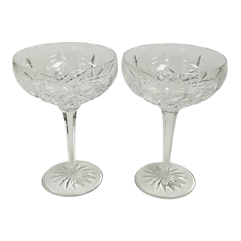 (2) Waterford Lismore Crystal 6 3/4" Margarita Glasses