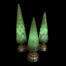 Valerie Parr Hill 3 Glistening Green Gold Wax Christmas Tree Luminaries Set