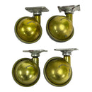 (4) Shepherd Brass 2.5" Ball Mid Century Modern MCM Furniture Chair Wheel Casters Set