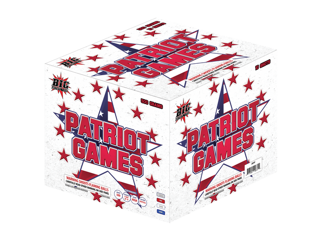 Big Fireworks Patriot Games 10 Shot Unique Effect 500 Gram Aerial Repeaters Box