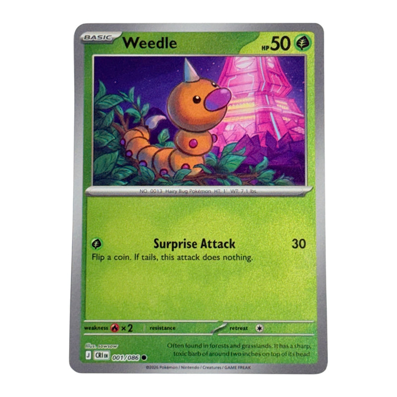Weedle 2026 Pokemon Chaos Rising Common Card 001/086