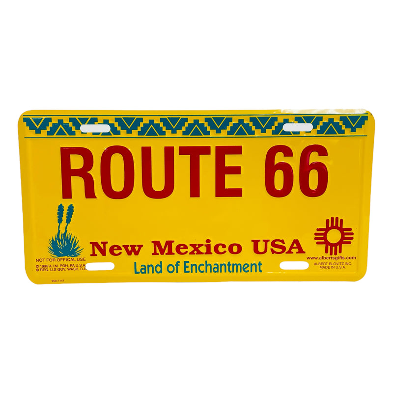 Route 66 New Mexico USA Land of Enchantment Souvenir Metal License Plate