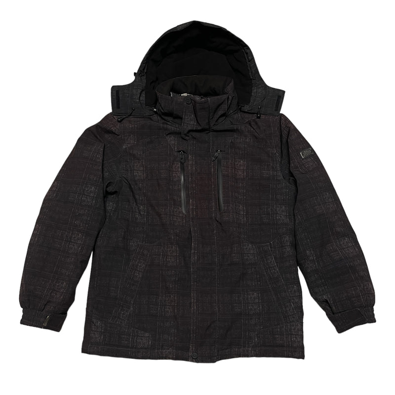 ZeroXposur Mens Removable Hood 4 Pocket Zip Up Black Insulated Coat