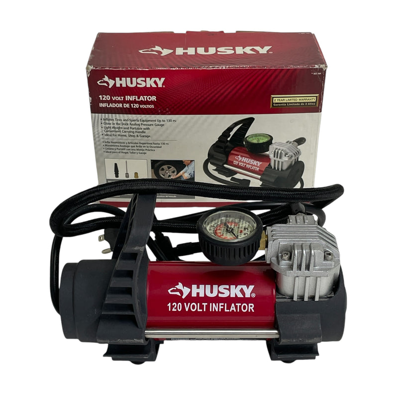 Husky 120 Volt Electric Portable Tire Ball Pump Air Compressor Inflator 365164