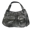 B. Makowsky Leopard Lining Leather 2 Front Pocket Purse Handbag Bag A98252