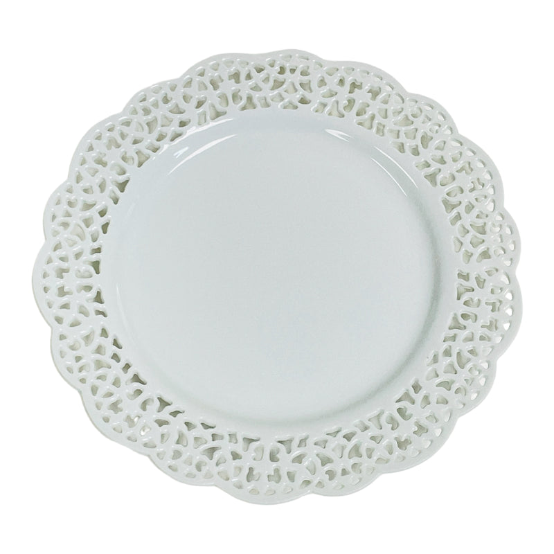 Pier 1 White Porcelain Doily Lace Edge 7.5" Dessert Salad Plate