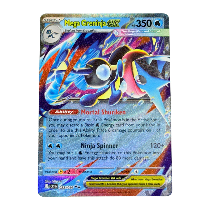 Mega Greninja ex 2026 Pokemon Chaos Rising Double Rare Card 022/086