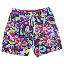 Kanu Surf Womens Groovy Hippie Floral Flowers Swim Trunks Swimsuit Board Shorts