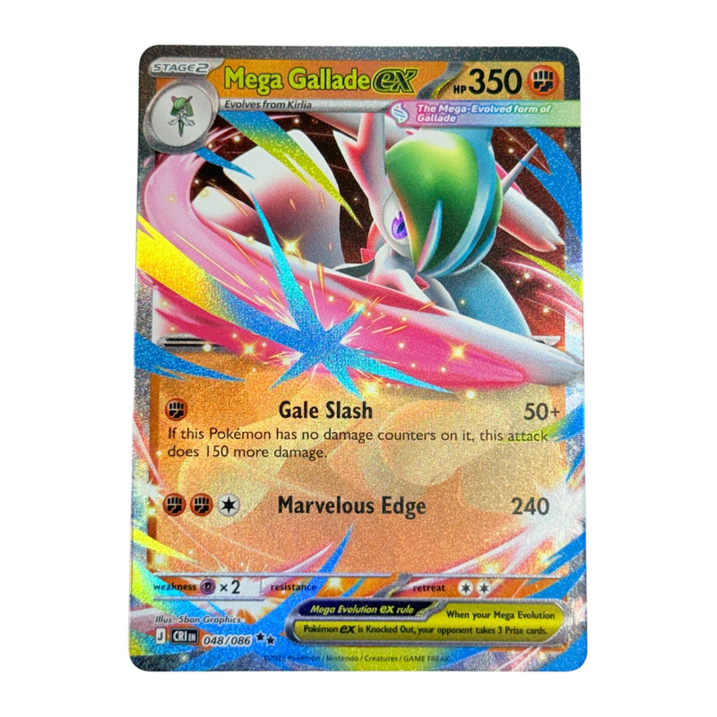 Mega Gallade ex 2026 Pokemon Chaos Rising Double Rare Card 048/086