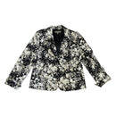 Croft & Barrow Stretch Womens Black White Tan Floral Flowers Blazer Jacket