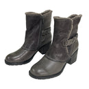 Pure Sole Dixie Women's Leather Faux Fur Zip High Heel Ankle Boots