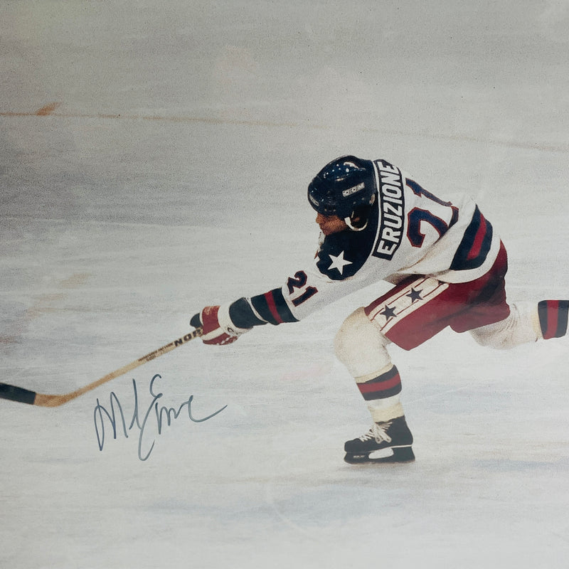 Mike Eruzione Miracle on Ice 1980 Team USA Autographed Signed Winning Goal Photo