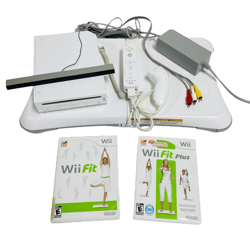 Nintendo Wii Fit Plus Balance Board White Console RVL-001 Bundle