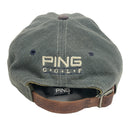 PING Golf by Karsten Green Gray Leather Strapback Adjustable Hat
