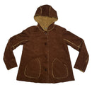 Velvet by Graham & Spencer Womens Brown Hooded Sherpa Button Coat