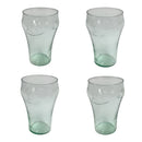 (4) Coca-Cola Coke Green Tint Pebbled Glass 32 oz Tumblers