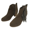 Matisse Cloey Womens Suede Fringe Zip High Heel Ankle Boots