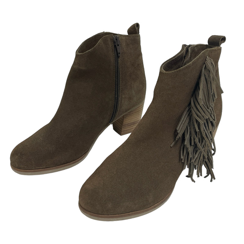 Matisse Cloey Womens Suede Fringe Zip High Heel Ankle Boots